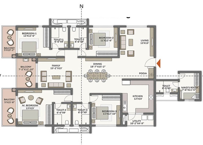 Featured Image of Auro Sapphire 4 BHK Floor Plan